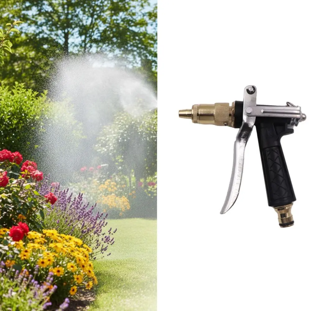 Durable Copper and Metal Water Gun Black Portable High Pressure Water Gun Handheld Water Gun Sprayer Yard Rinsing