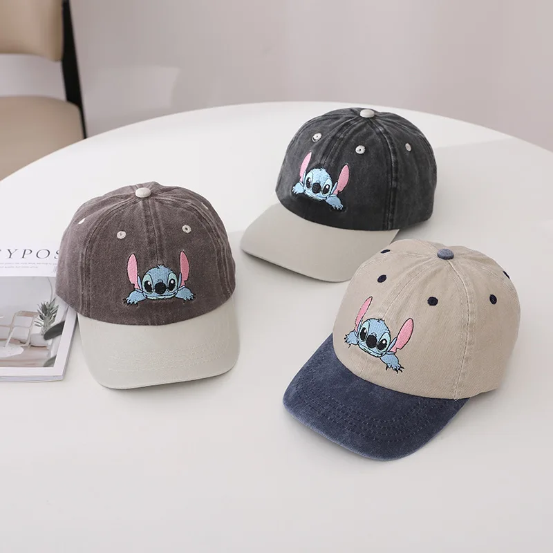 Disney Stitch Children Baseball Cap Anime Figure Fashion Color Breathable Peaked Caps Casual Sun Hats Adjustable Unisex Kid Gift