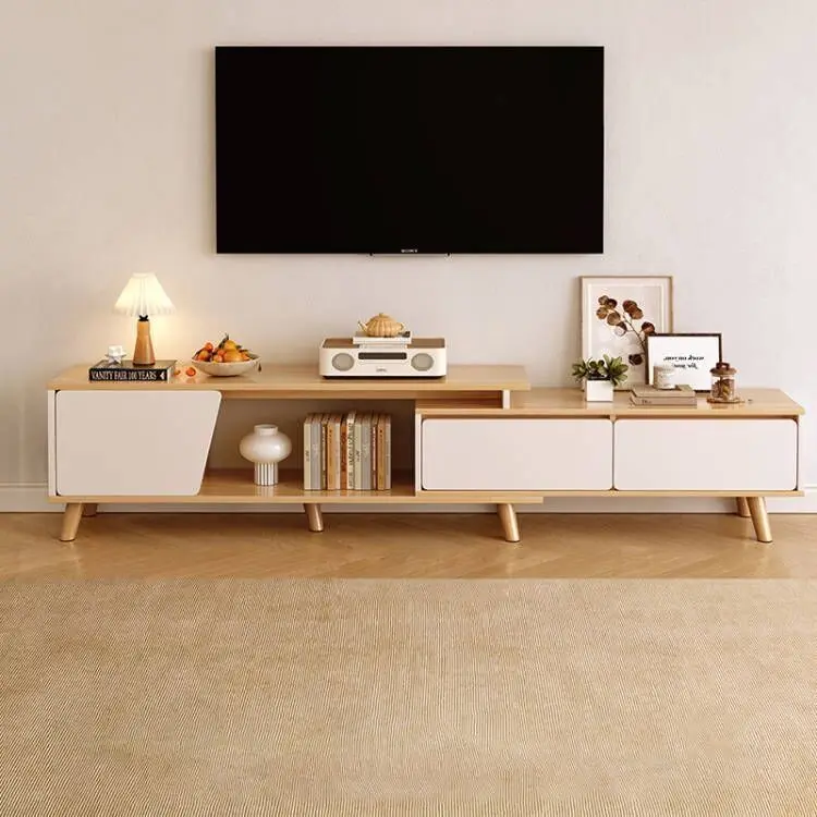 

Nordic TV cabinet modern simple bedroom living room household small apartment solid wood legs coffee table