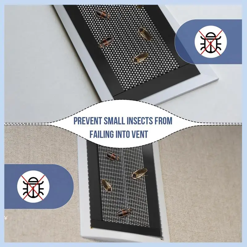AS63-4Pcs Magnetic Floor Ventilation Cover 4X10inch Air Ventilation Screen Cover PVC For Wall Ceiling Floor Captures Debris Dura