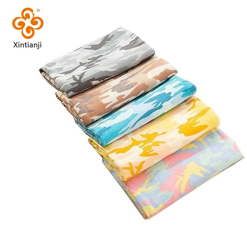 Printed Spandex Jersey Fabric Camouflage Polyester Elastic Fabric For Sewing T-Shirt Or Casual Pants