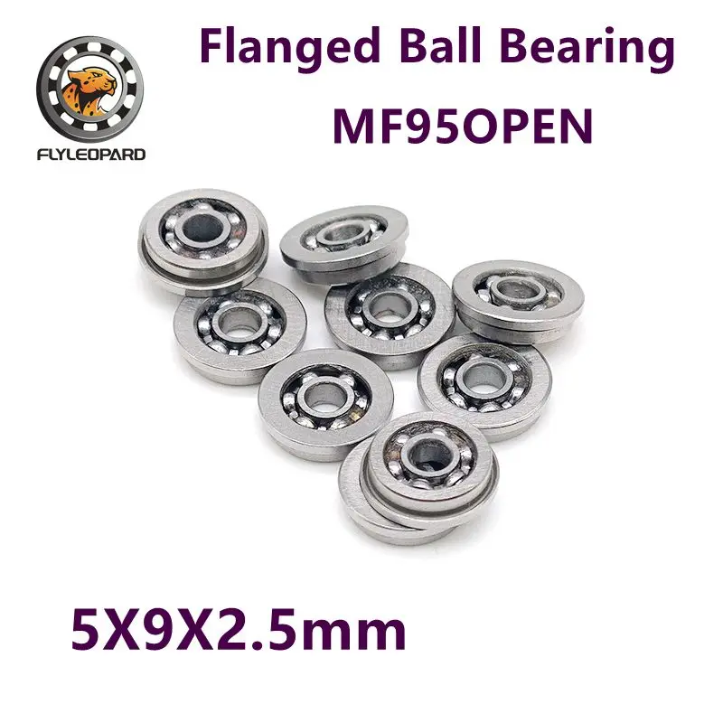 

(10PCS) MF95OPEN 5X9X2.5mm ABEC-7 Flange Bearing Open Miniature Bearing - Unshielded High Quality MF95OPEN