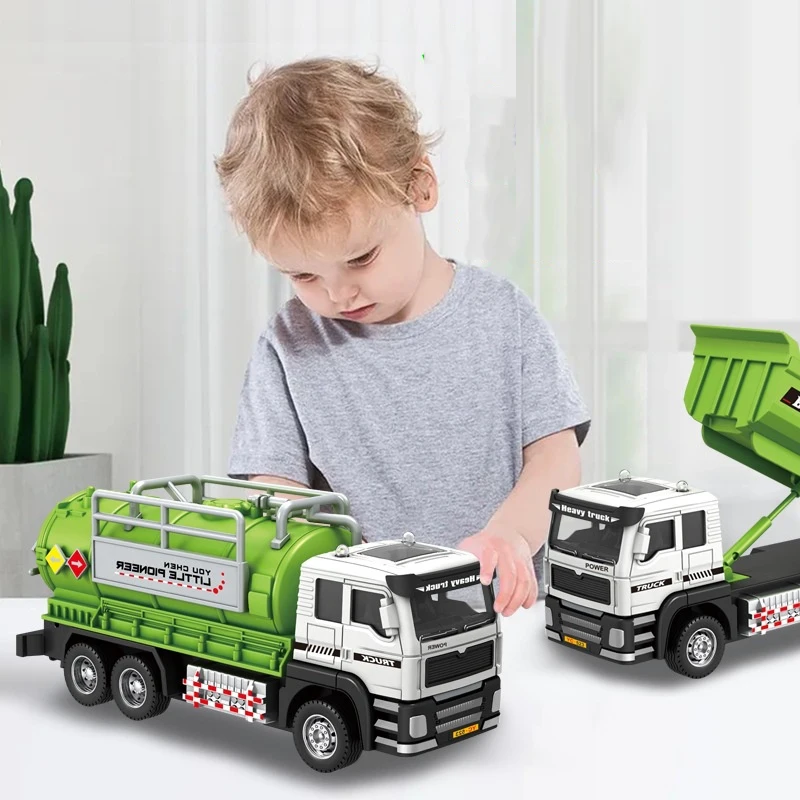 1:50 Alloy Model Truck Engineering Vehicle Mixing Truck Oil Tank Truck Concrete Pump Truck Toys For Children's Gifts