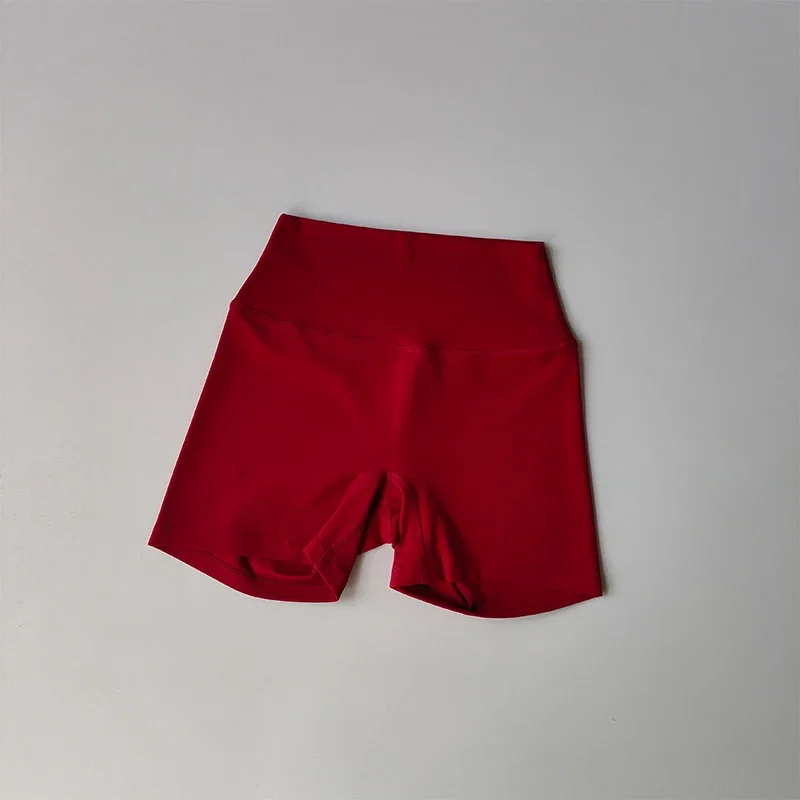 Damen High-Waist Yoga-Shorts in Nude, schnelltrocknend, für Fitness, Sport und Laufen, für den Sommer, Outdoor-Bekleidung, angenehmes Tragegefühl – Detail 9