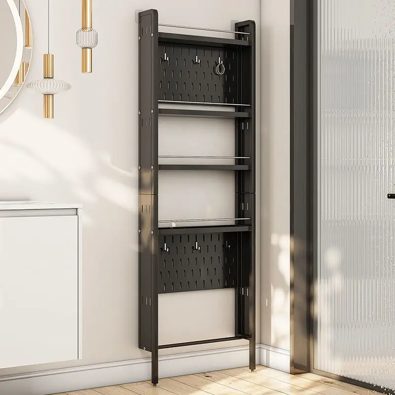 Shelf behind the bathroom door, floor-to-ceiling ultra-thin bathroom crack is extremely narrow, toilet gap hole board multi-laye