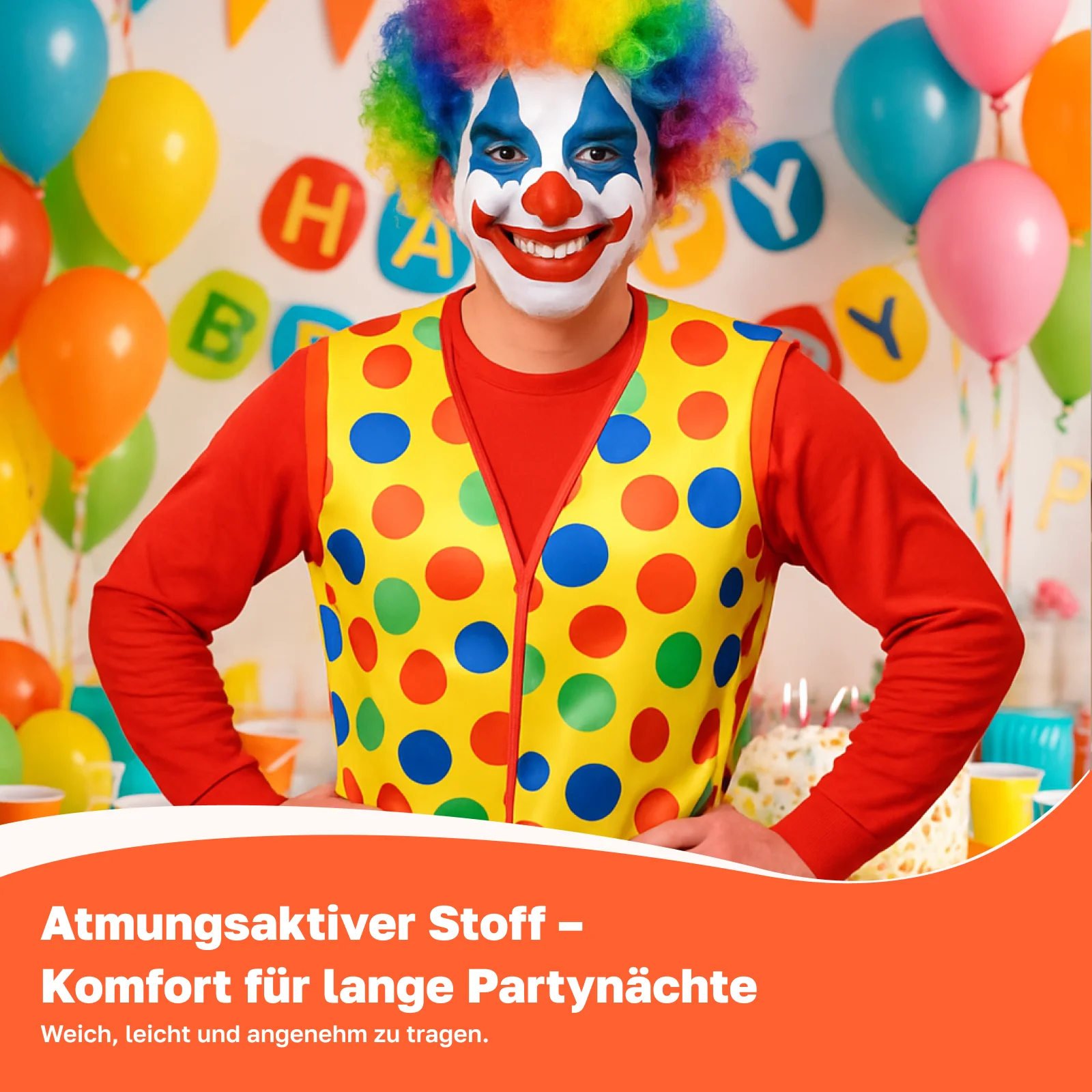 

Красочный жилет клоуна с сумкой через плечо в горошек для мужчин и женщин, карнавальный сценический костюм, аксессуары для Хэллоуина, вечеринки