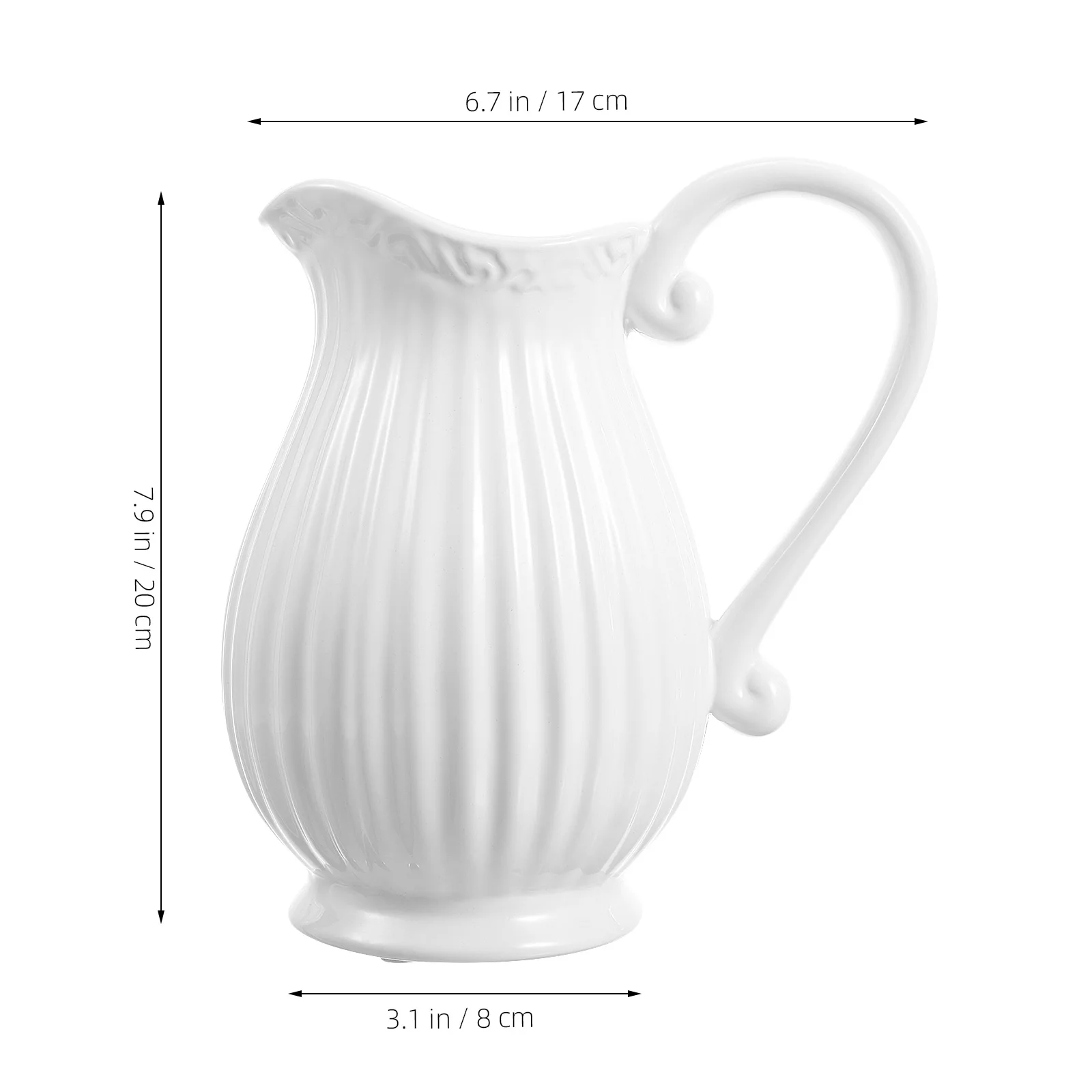 

Farmhouse Flower Vase Vintage Pitcher White Country Decor Porcelain French Vases Decorative Urn Wedding
