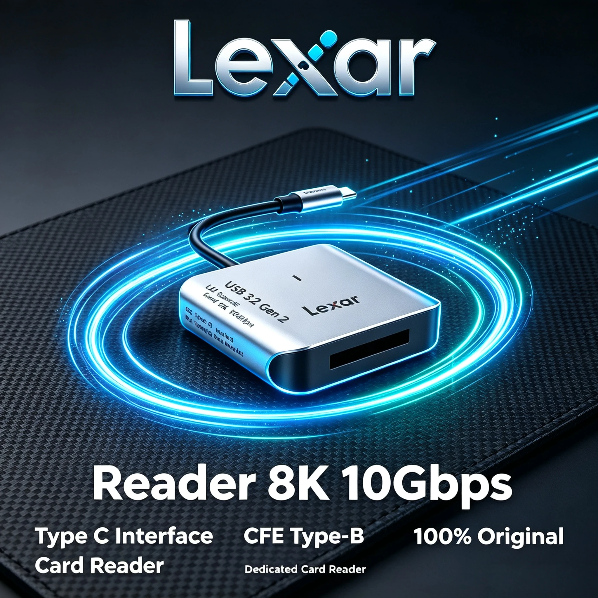 lexar-510u-usb-32-gen2-cfexpressリーダー-type-c-10gbps-高速-8kワークフロー対応-プロフェッショナルビデオ転送プロ