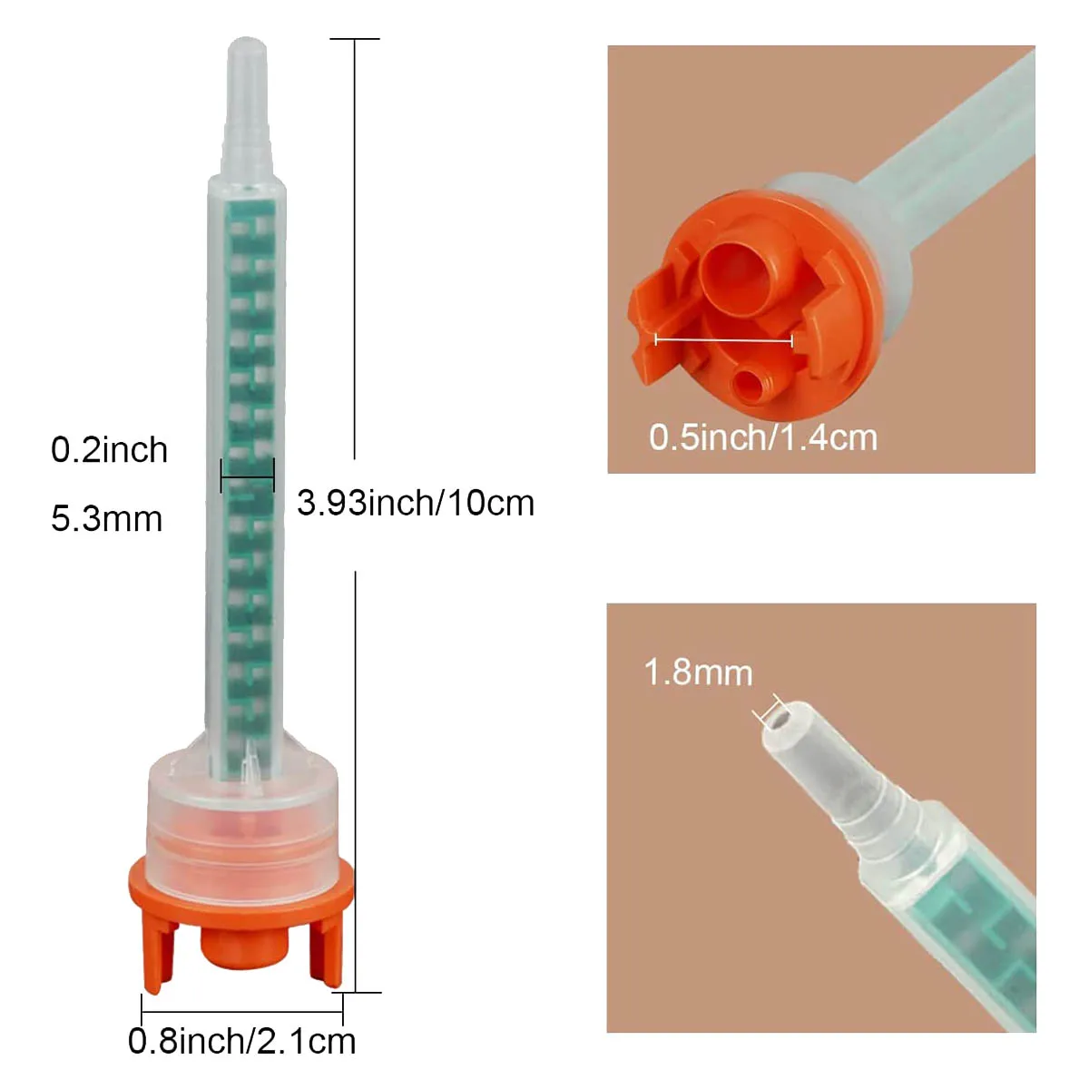 10 PCS Mixing Nozzle Tip Static Mixer 16 Elements 1:10 Mix Ratio for Epoxy Adhesives