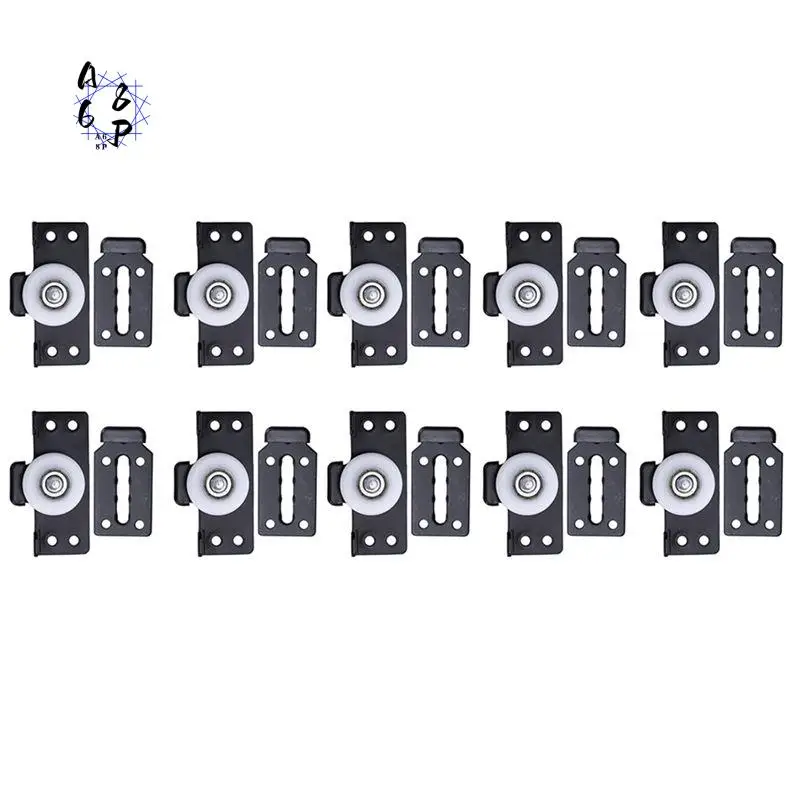 A68P-10 Sets Of Sliding Door Wardrobe Pulleys Wooden Door Sliding Door Black Silent Sliding Door Wheels