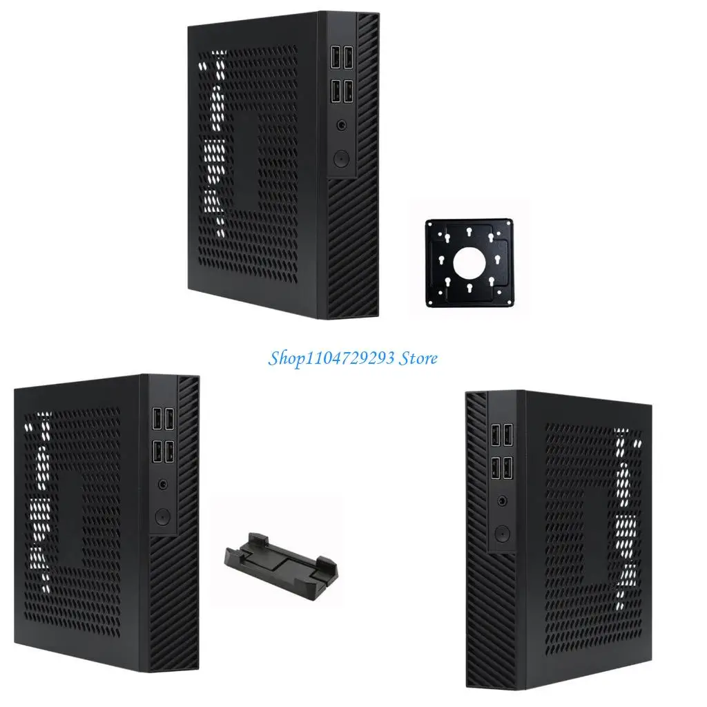 

Y2GD DX01 Mini ITX настольный компьютерный компьютерный шасси тонкая половина высоты с 4 USB2.0 Port Computer Case Chassis шасси
