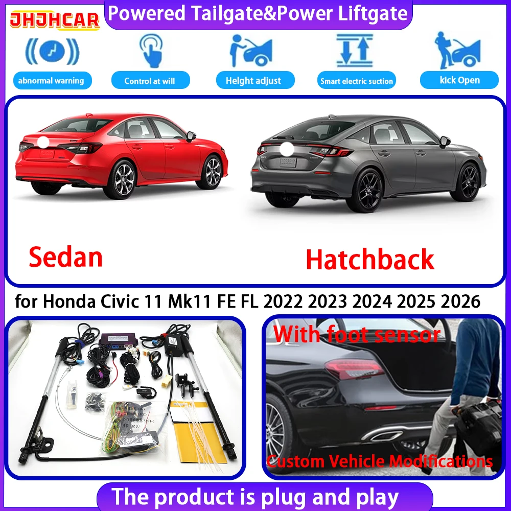 JHJHCAR for Honda Civic 11 Mk11 FE FL 2022 2023 2024 2025 2026 Smart Electric Powered Tailgate Power Liftgate Tailgate System