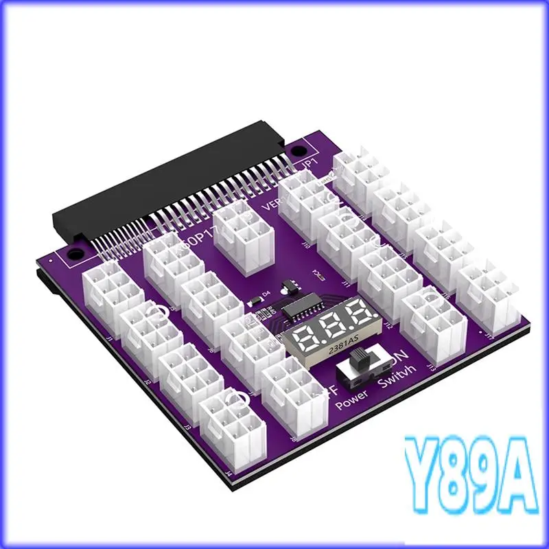 GO-ATX 17 X 6Pin Power Supply Breakout Board Adapter Converter 12V For Ethereum BTC Mining