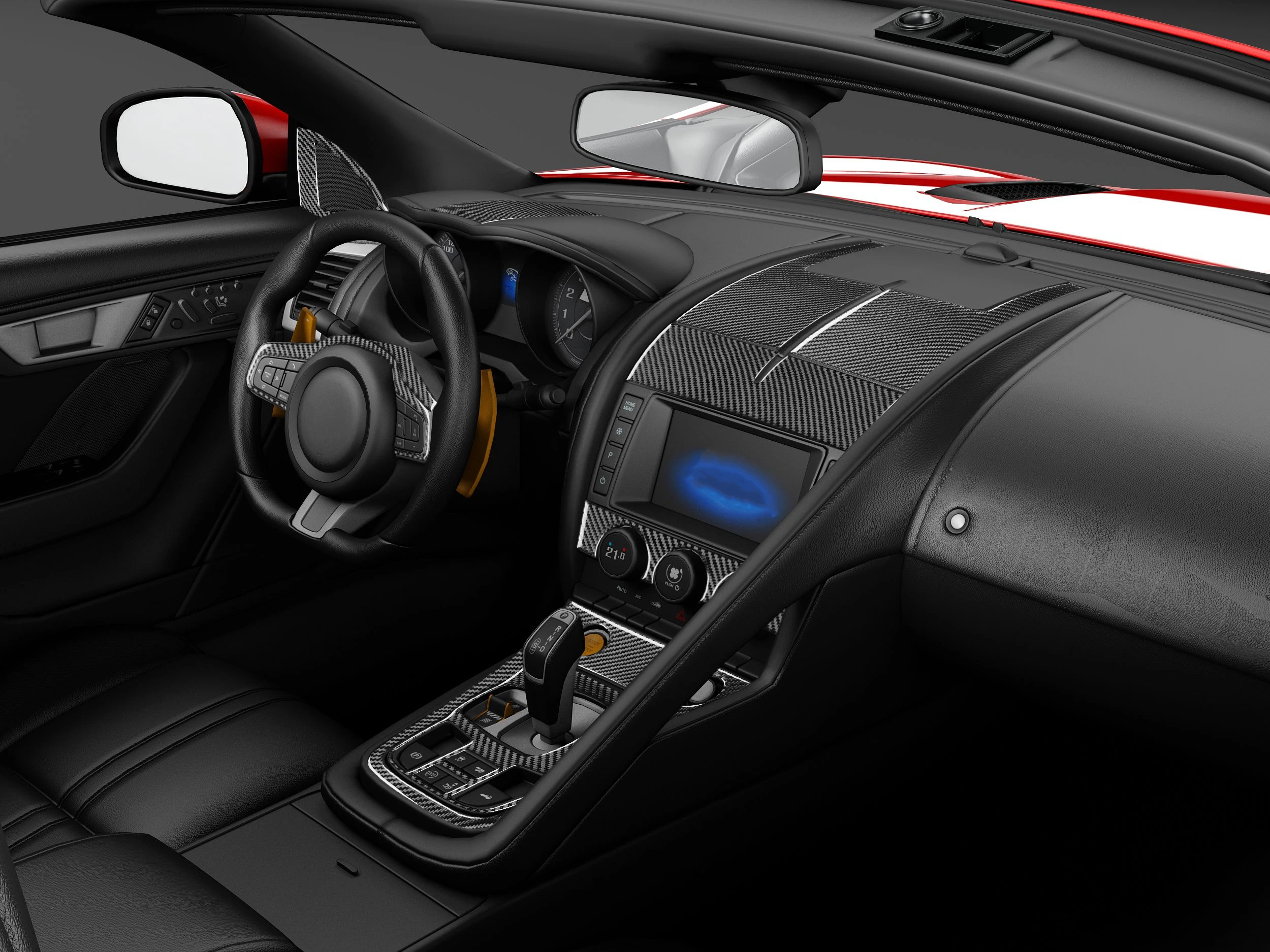 For Jaguar F-TYPE 2013-2024 Carbon Fiber Center Console Gear Shift Dashboard Air Vent Panel Trim Set Car Accessories Sticker