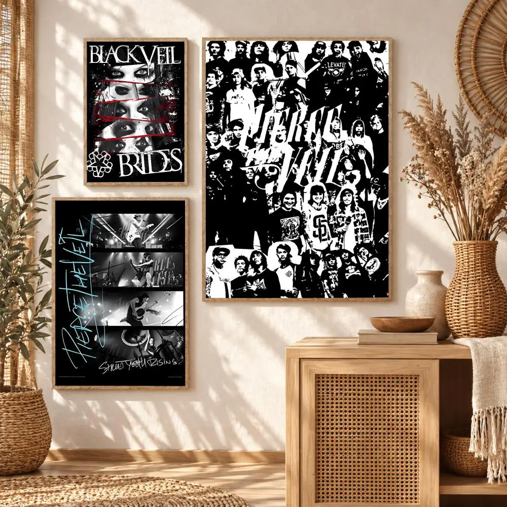 Rock Band P-Pierce The Veil Poster Stickers Mural Painting Self-Adhesive Wall Art Decals for Bedroom Living Room Home Decor Gift