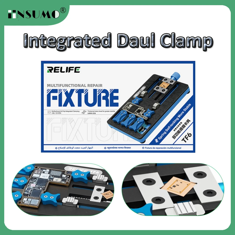 RELIFE TF6 MultiFunction Motherboard Repair Clamp Grooved Jaws for Phone Macbook  Motherboard PCB CPU Chip Clamping Repair