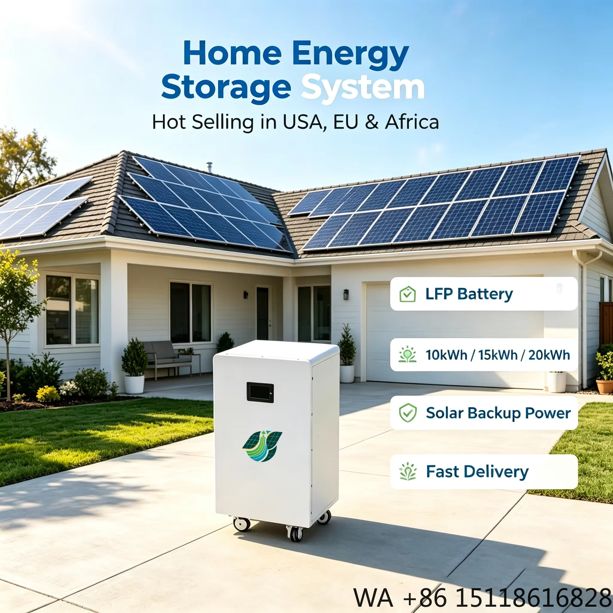 Affordable Energy Storage Home 48V 51.2V 5KW Lifepo4 Solar Panel Complete Kit Solar Battery Hybrid Inverter Battery Combo