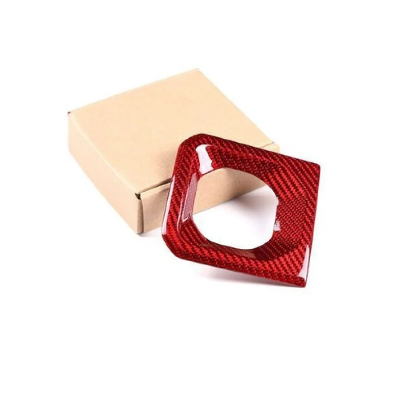 A + غطاء الكسوة للوحة ناقل الحركة من ألياف الكربون الحقيقية باللون الأحمر لسيارة لاند روفر ديفندر 20-22 #6