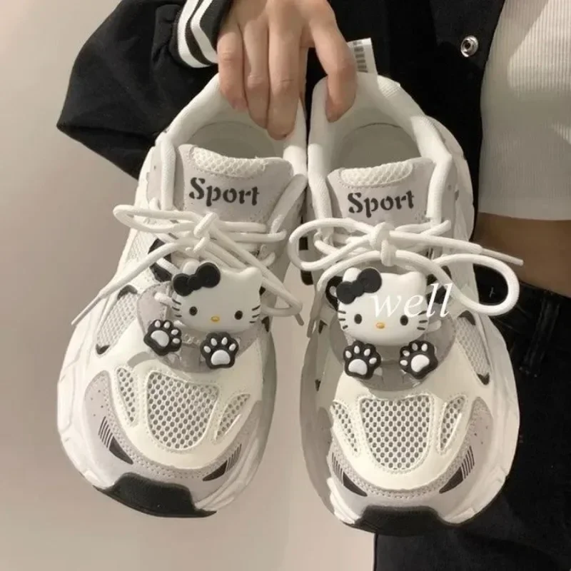 Women's Casual Shoes Breathable Wear-resistant Thick Soled Sports Shoes Fashion Mesh White Women's Shoes Sneakers Zapatos Mujer