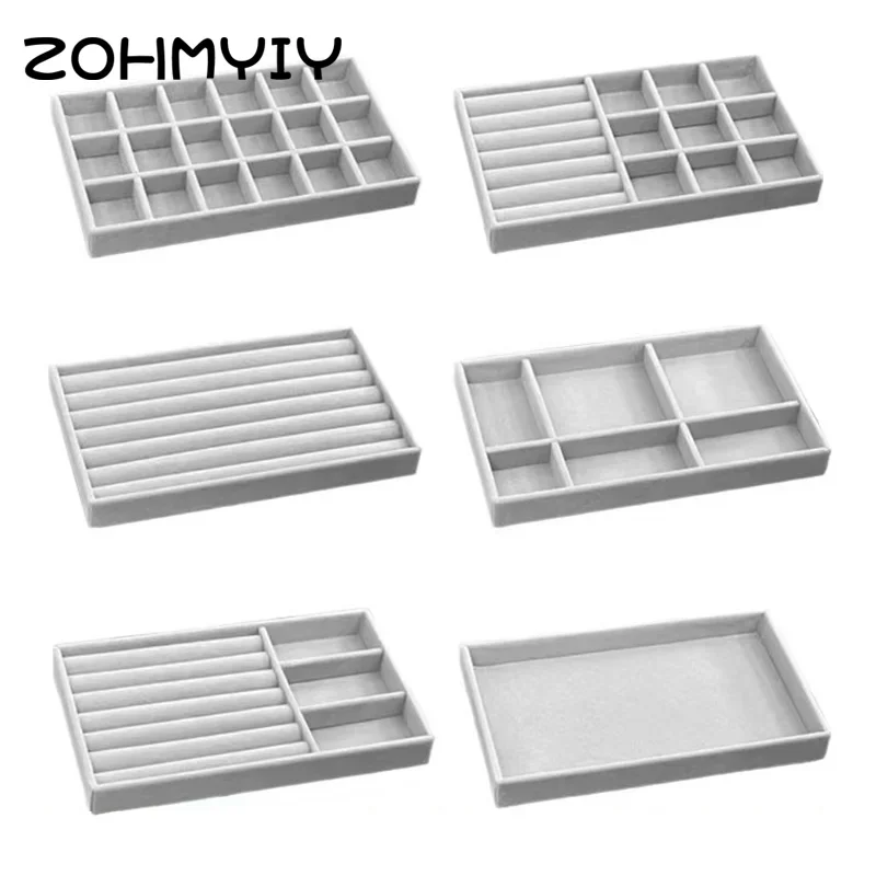 

Флокированная шкатулка для драгоценностей, подставка для лотка, несколько стилей для ожерелья, браслета, сережек, коробки-органайзера для колец