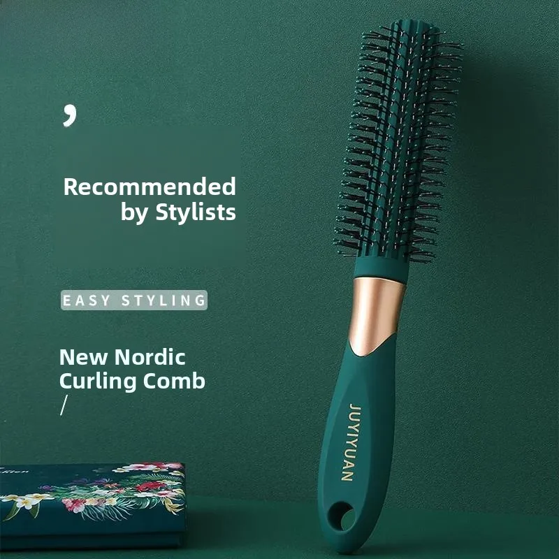 

Professional Salon Hair Curling Comb for Long Hair Home Use Blow Dry Styling Tool round Tube Inner Bend Short Hair Gadget