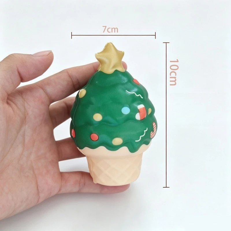 12PCS Christmas Slow Rebound Squishy Toy, Realistic Snowman Reindeer, Cake Decoration Stress Relief Fidget Toy