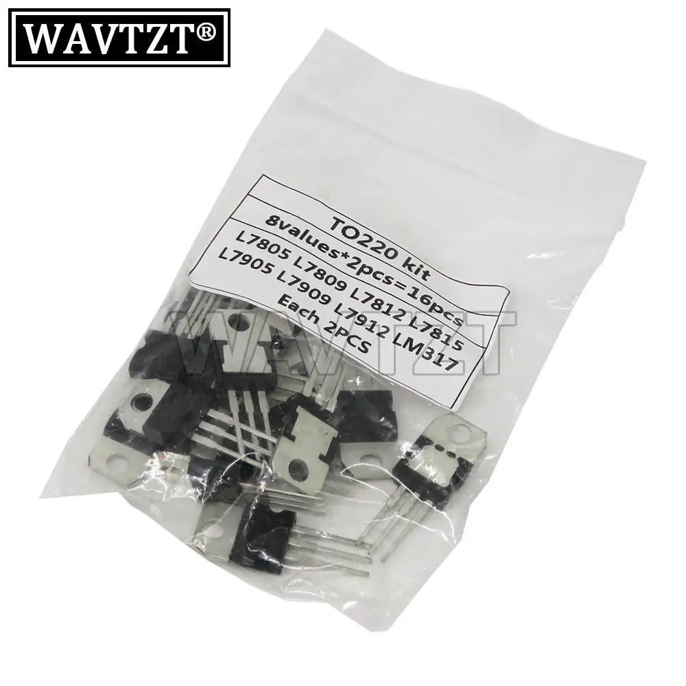 8Value*2pcs=16pcs Transistor Assortment Kit Voltage Regulator 7805 7809 7812 7815 7905 7912 7915 LM317T TO-220 transistor ibuw