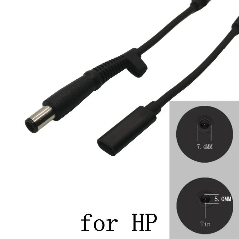 USB C To DC 7.4x5.0mm For HP PD Power Adapter Cable Cord 7.4*5.0 Type C Notebook Charger 65W