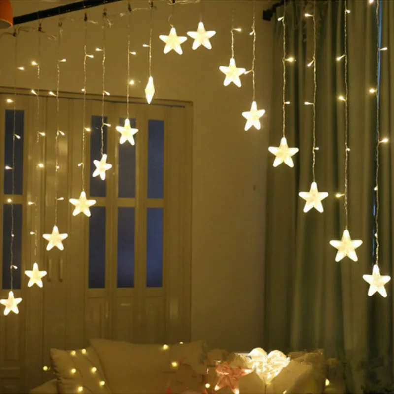 300cm Lights 220V Star LED Curtain String Lighting for Home Bedroom Wedding Garland Party Decoration Halloween Decoration