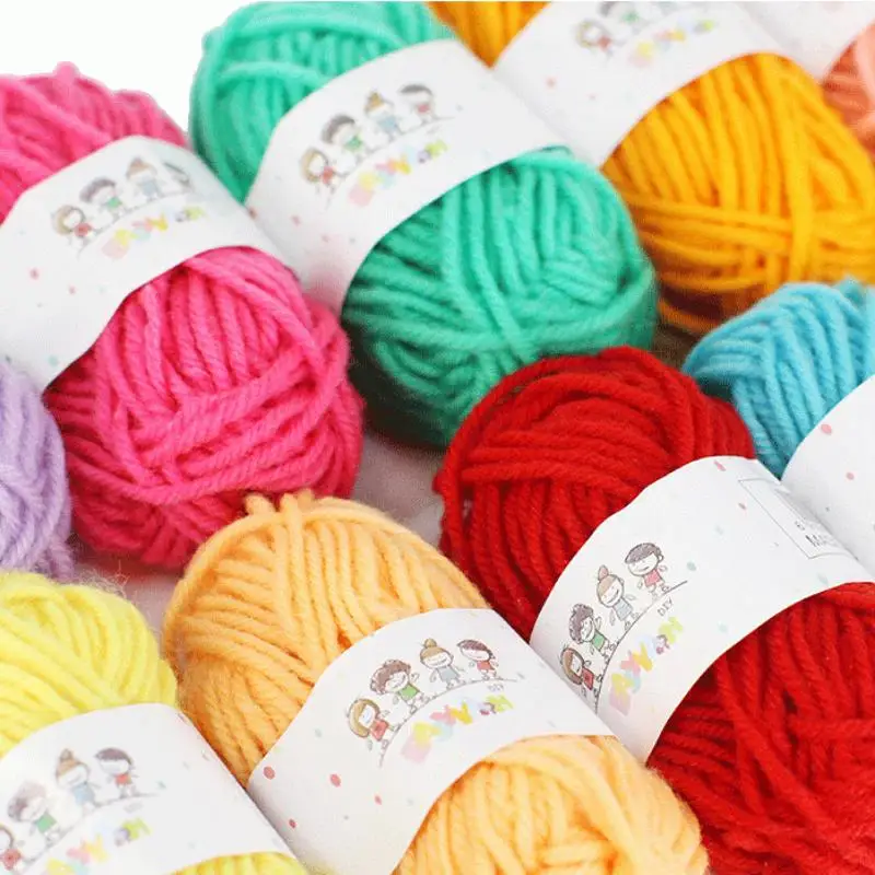 12/24 Farben Set DIY Strick- und Häkelgarn Weiches Strickgarn für DIY Nähen, Handarbeiten, Schal, Mütze, Puppen, Dekorationszubehör – Detail 3