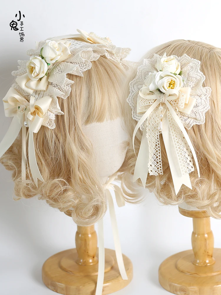 Original Generate Color Lace Bow Hairwear Side Clip Lolita Headdress Girl Lolita Gadget