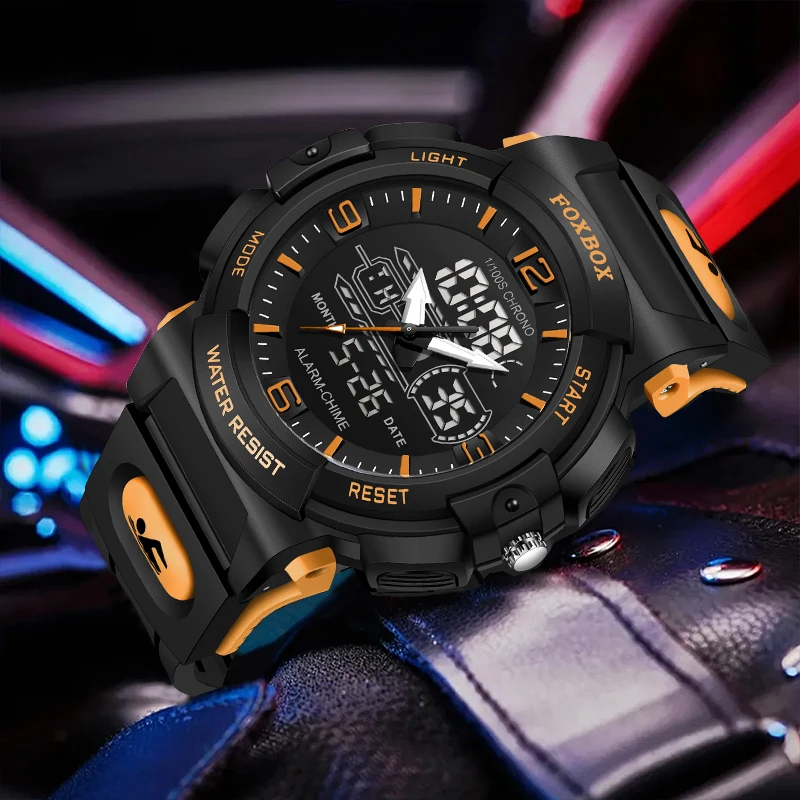 LIGE Man Watch Fashion Sport Date Alarm Quartz Watches Male Luxury LED Dual Display Waterproof Chronograph Watches For Men Gifts