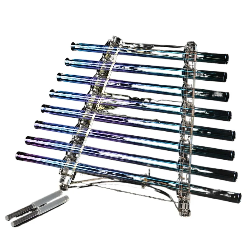 Crystal Harp Transparent Colorful Eight Pipes Eight Tones Yoga Meditation Stress Release Instrument Free Suitcase