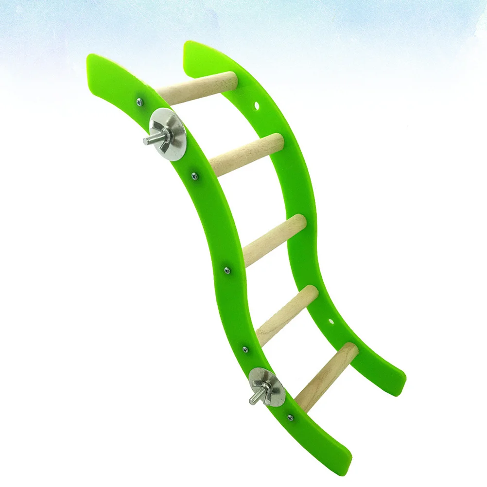 

Acrylic Ladder Wavy Shape Green Parrot Hamster Squirrel Pet Climbing Playground Easy Clean Fun Gift Small Animals