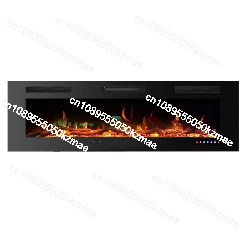 60 Inch Electric Fireplace Heater, 152cm Recessed & Wall Mounted LED Fireplace, Wood Insert Fireplace for Home, RV, Hotel