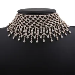 Ladies Vintage Zirconia Pendant Set Creative Fashion Necklace Diamond Tassel Pendant Accessories Bridal Wedding Party Jewelry