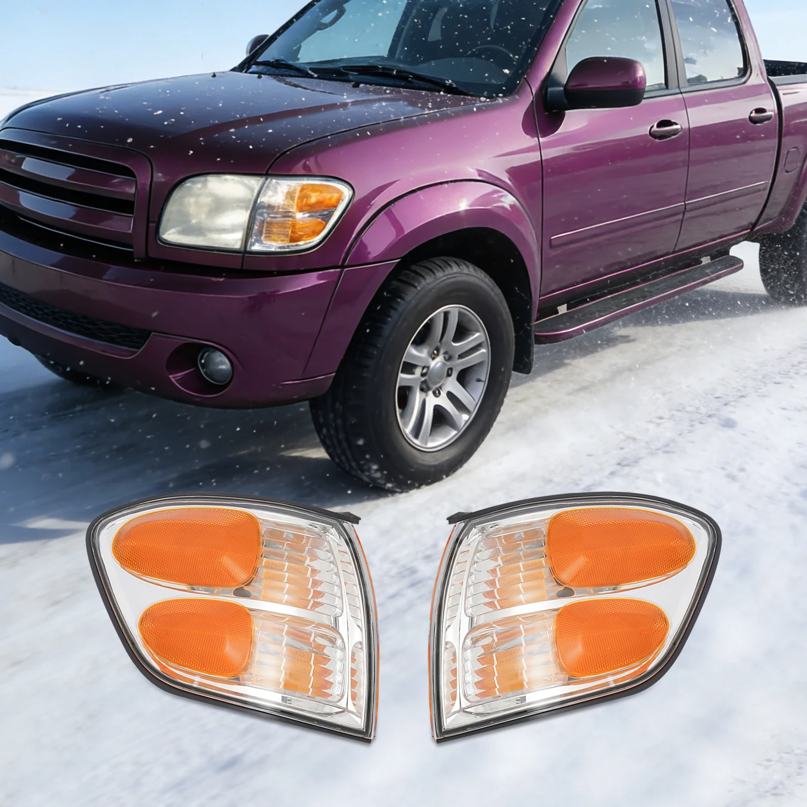 

Turn Signal Light, Fit for 2001-2004 Toyota Tundra Front Turn Lights, Pair Driver and Passenger Side, Front Indicator Lamps