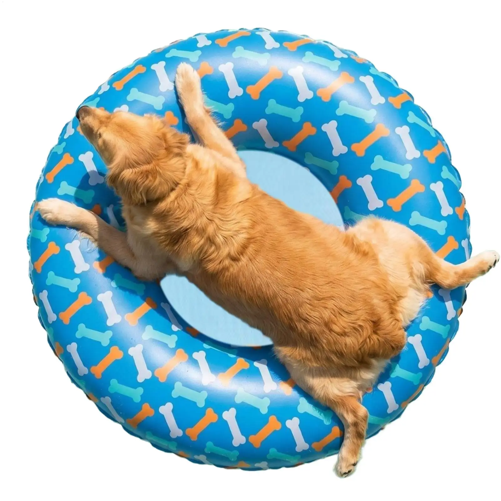 Dog Float Leak-Proof Inflatable Anti-Slip PVC Small Dog Pool Float for Lake Beach Games Water Party Pond Small and Medium Breeds