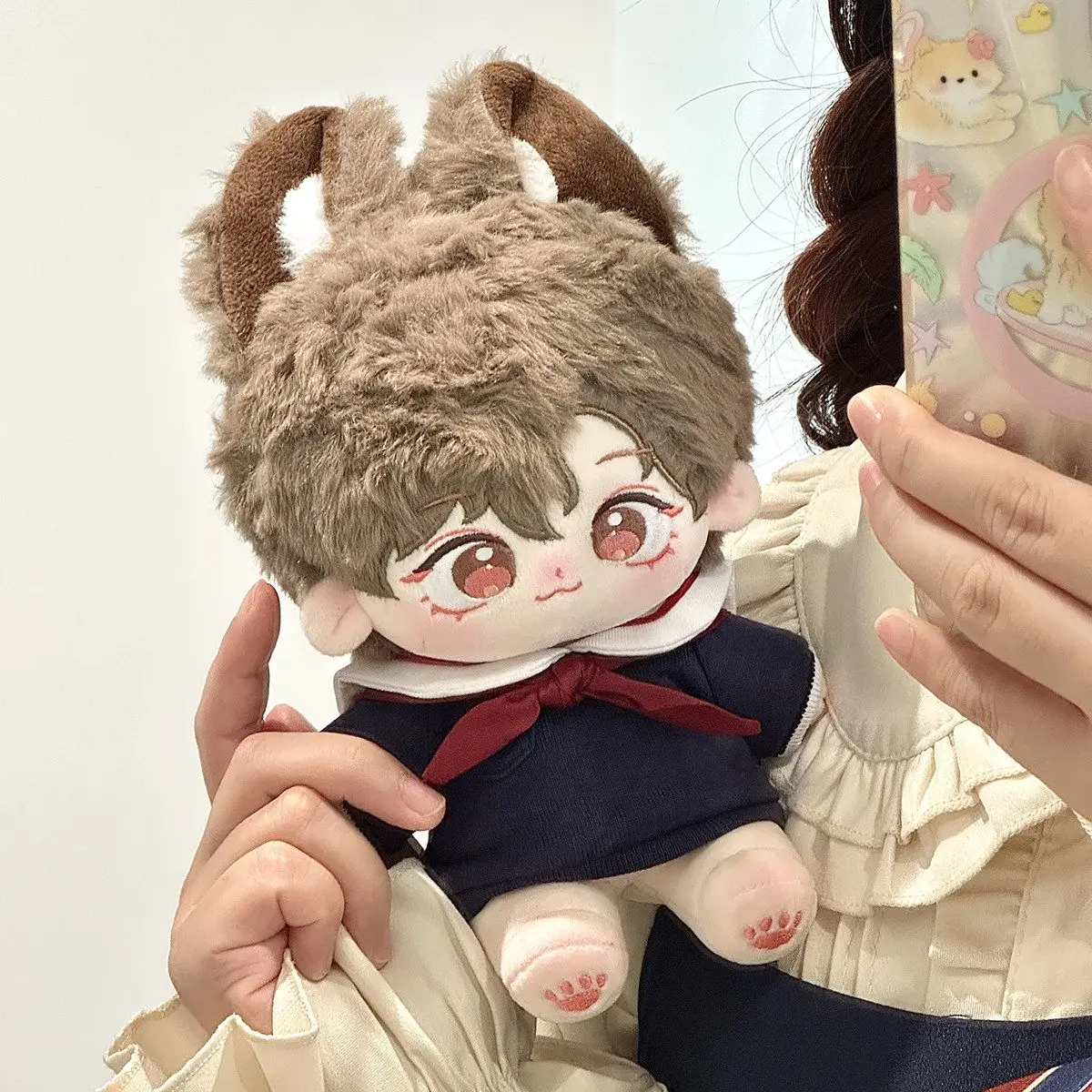 20cm Anime No Attribute Kawaii Monster Ear Plush Cotton Doll Handsome Boy Lan Shan Mu Yi Cosplay Dress Up Stuffed Toys Xmas Gift