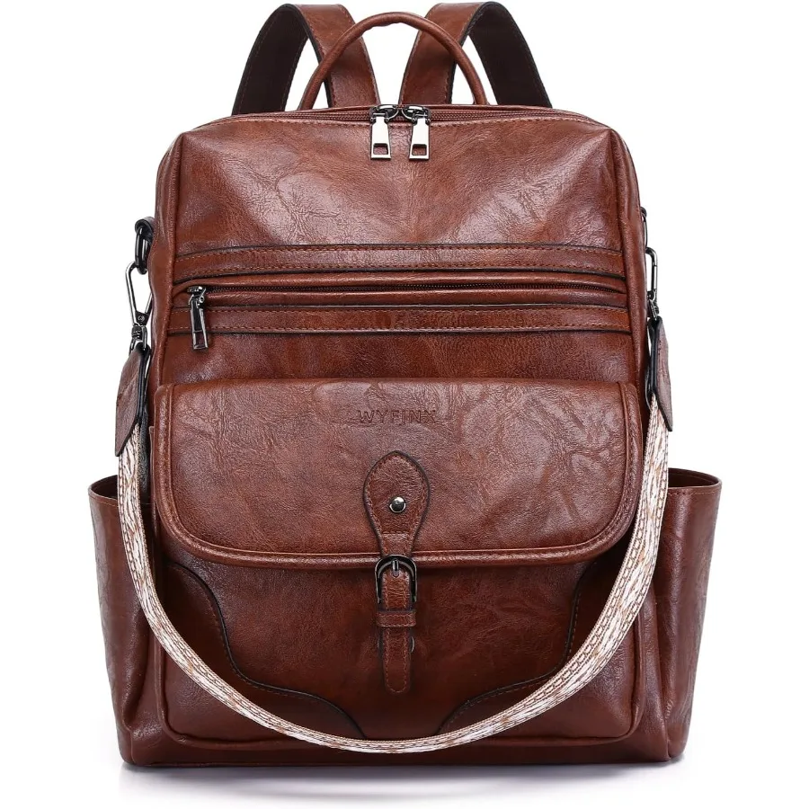 

Womens Backpack Purse Leather Backpack Fashion Travel Ladies Convertible Shoulder Bag Casual Designer Handbag Brown