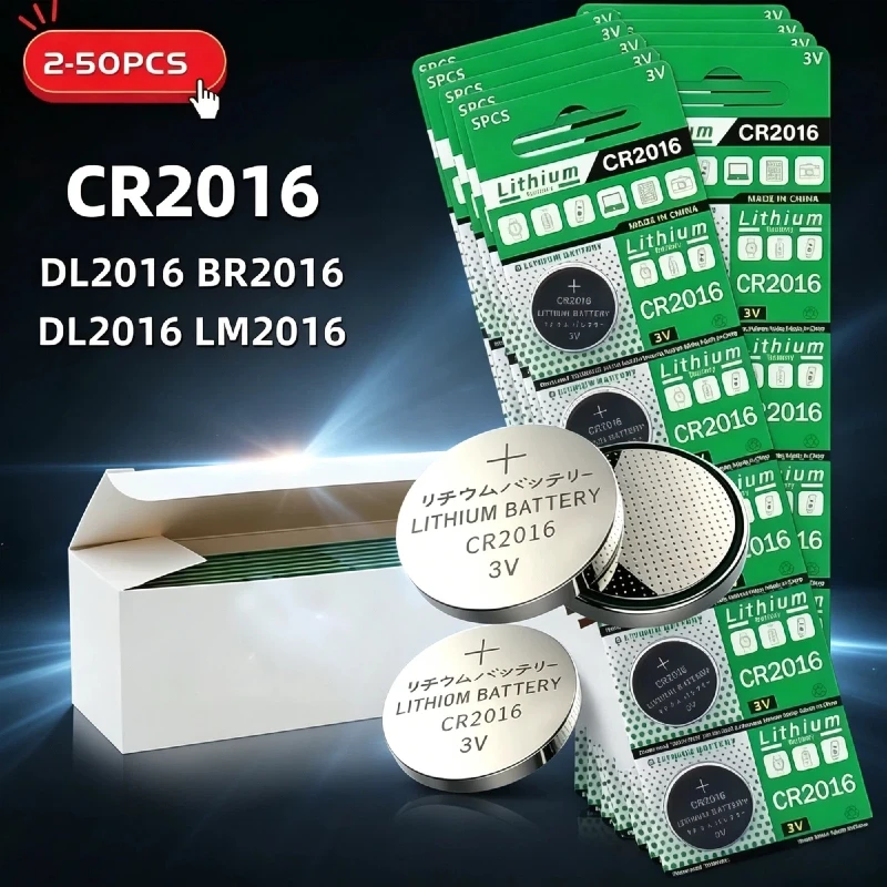

2-50PCS CR2016 3V Lithium Button Cell Battery for Car Key Fob Remote Watch Scale Glucose Meter Power Coin Battery - BR2016 DL201