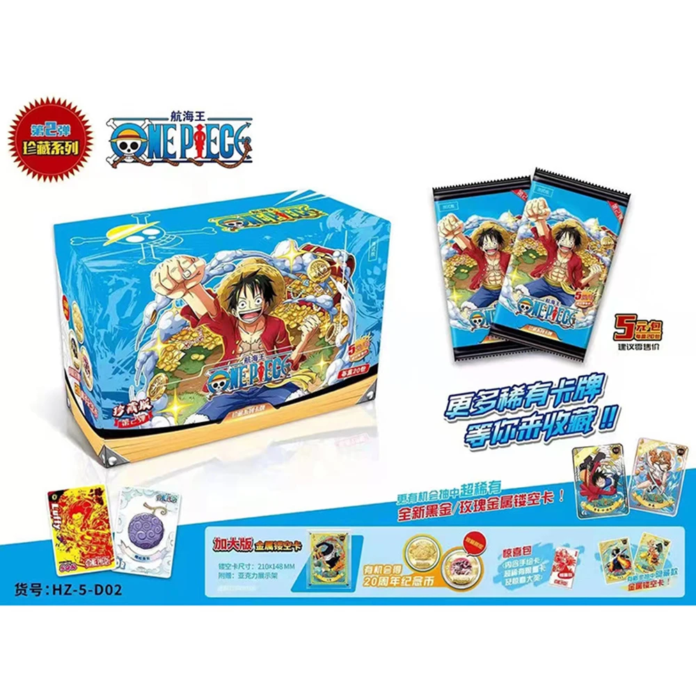 Genuine One Piece Cards Collection for Children Entertainment Limited Exquisite Enlarged Metal Hollow Cards Toys Birthday Gifts