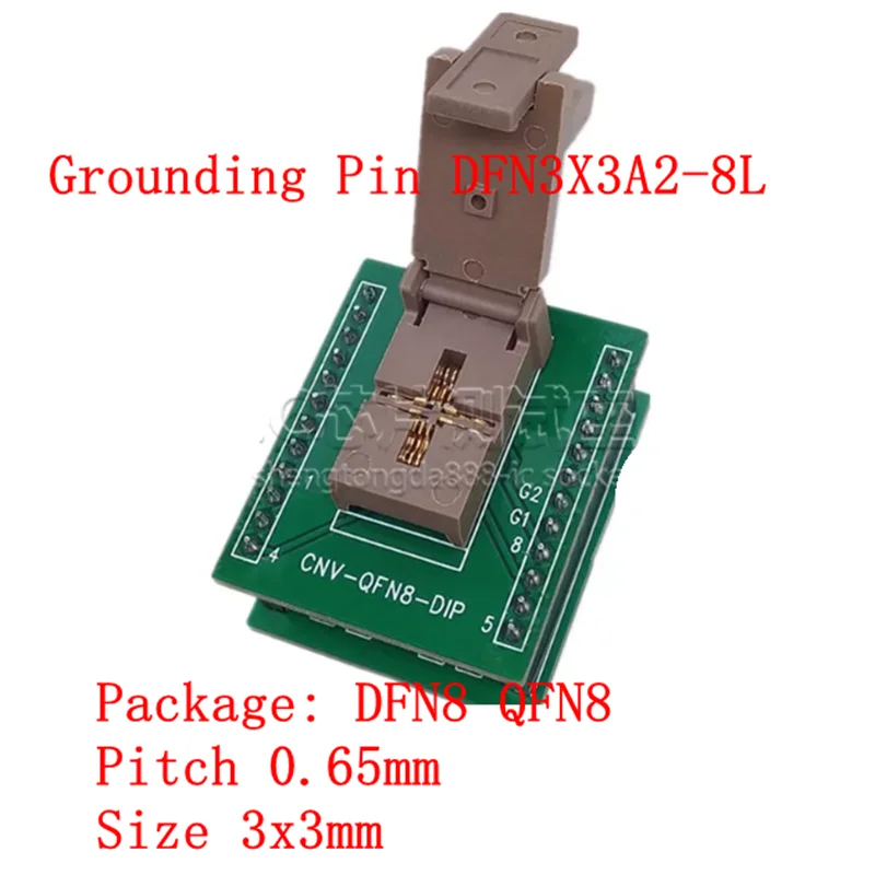 QFN8 Programming Socket DFN8 Test Socket  DFN8/QFN8 2x2 2x3 3x3 3.3x3.3 Pitch 0.5mm 0.65mm IC Aging Socket