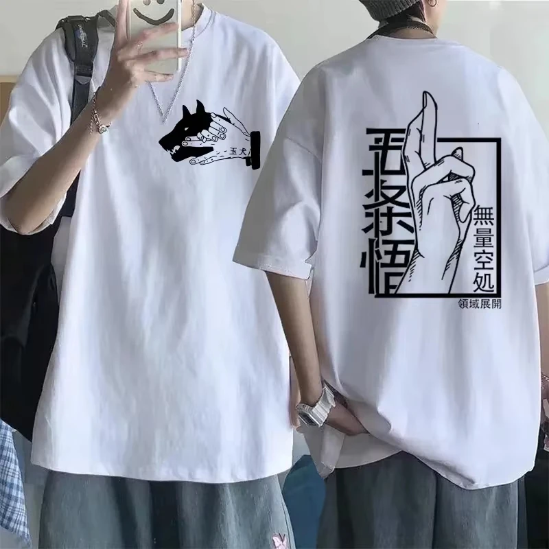 Jujutsu Kaisen Satoru Gojo Unisex T-Shirt aus Reiner Baumwolle 2026 Sommer Neuer Anime-Druck Rundhals Lässiges Kurzarm-Oberteil