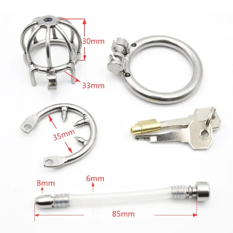 อวัยวะเพศชาย Urethral Catheter เพศของเล่นสําหรับผู้ชายเร้าอารมณ์ชาย Chastity ล็อคอวัยวะเพศชายรอบแหวน Cock อุปกรณ์ Chastity กรงโลหะแหวน