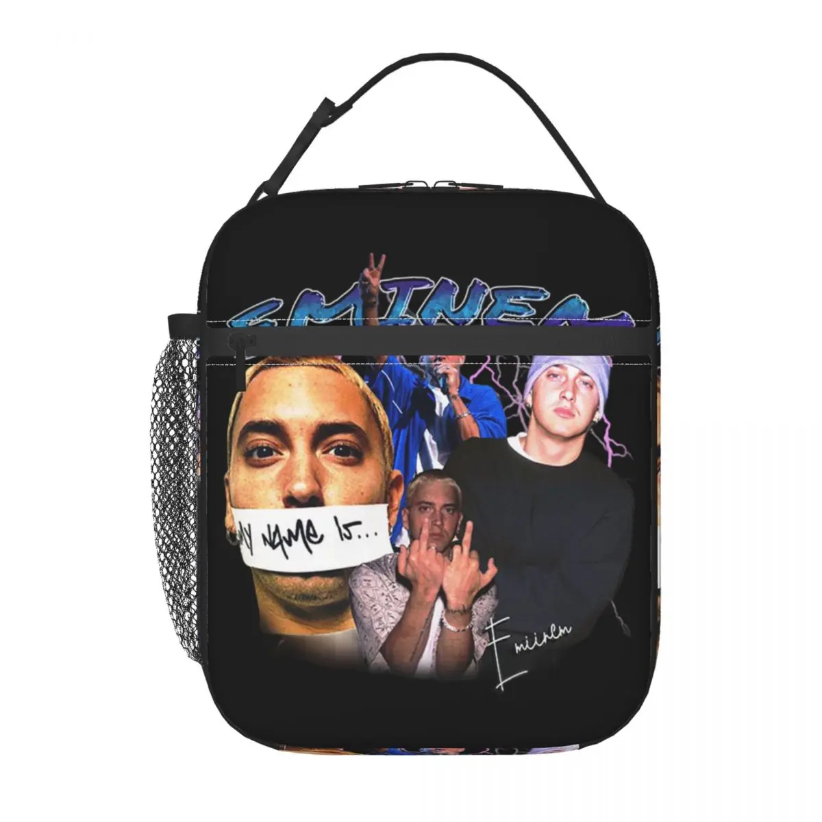 Eminem RAP Bootleg Merch bolsa de almuerzo aislada, almacenamiento de viaje, cajas de comida, fiambreras térmicas portátiles