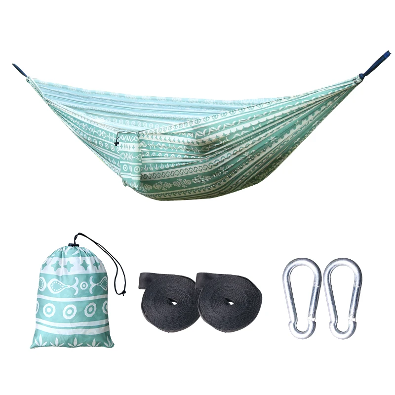 Customized Design 210T Nylon Foldable Hammock with Full Printing Pattern for Outdoor Camping