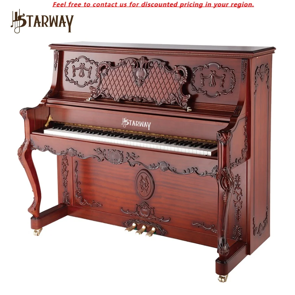 

Starway European Style Classic Baking Varnish Carving Mechanical Acoustic Real Upright Piano 88 Keys For Professional