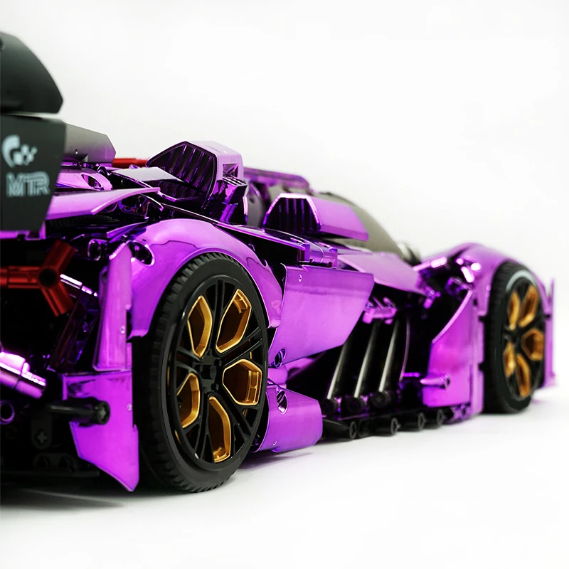 

Высококачественный конструктор GULY 10611 MOC: высокотехнологичный скоростной спортивный автомобиль, масштаб 1:8, с металлическим покрытием, фиолетовый, DIY-игрушка-головоломка, подарок на Рождество для детей