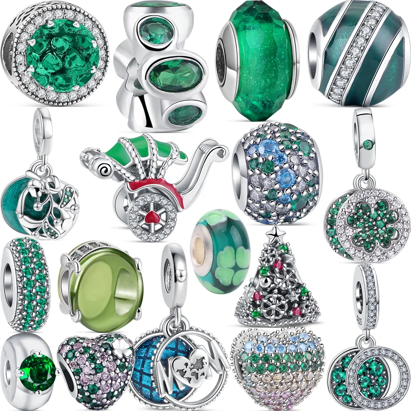 

Бусины из серебра 925 пробы с паве омелы для браслета